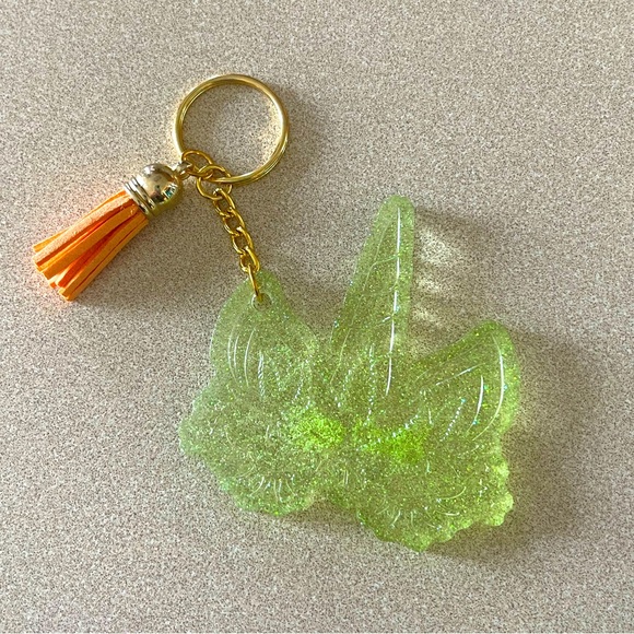 Hand Crafted Accessories - **SPECIAL DEAL** Handmade Pot Leaf Unicorn Keychain - Please read description